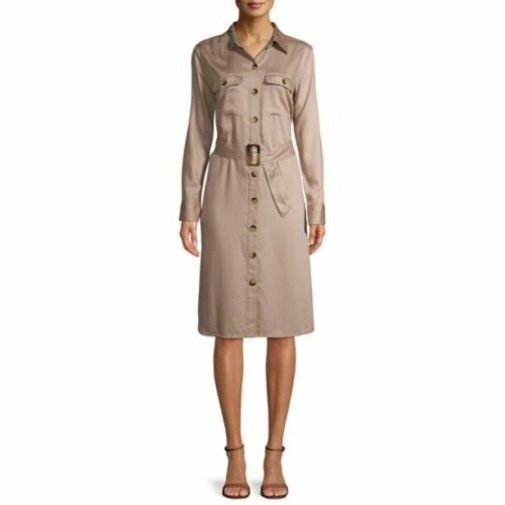 Time Tru Women's Woven Utility XLARGE Shirt Dress